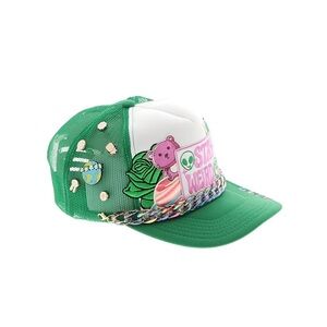 Stay Weird Trucker Hat with Chain Detail